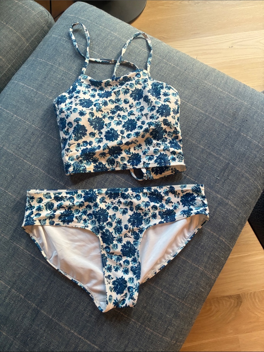 Albion Blue Floral Two-Piece Swim Set